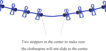 HAWATOUR Clothesline Camping Gear, Portable Retractable Clothesline with 12pcs Clothespins for Travel and RV Essentials, Outdoor Camping Accessories, 2 Count