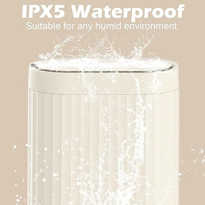 ELPHECO 2 Gallon Sensor Trash Can - IPX5 Waterproof Motion Sensor Trash Can, Automatic Bathroom Trash Bin, Slim Garbage Can for Bathroom, Office, Bedroom, Living Room, Beige