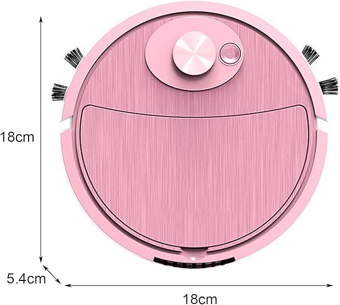 Mini Cleaner Sweeping Robot Super Suction Low Noise One Start Rechargeable Vacuum Cleaner Sweeping Mopping Robot Memory Multiple Cleaning Modes Pink One Size