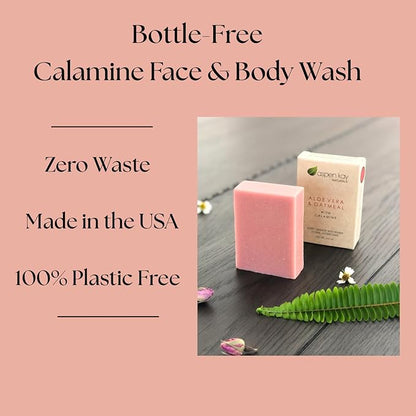 Aspen Kay Naturals Aloe Vera & Oatmeal Soap Bar with Calamine, Natural & Organic Ingredients - Organic Aloe Vera & Colloidal Oats. Face & Body - for Men, Women & Teens. Gentle Body Wash. 4.5 oz Bar