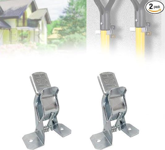 2 Pack Broom Holder Heavy Duty Rust Resistant Metal Wall Mounted Space Saving Garage Utility Tool Hanger Organizer for Brooms Mops Garden Tools Cleaning Supplies with Easy Installation