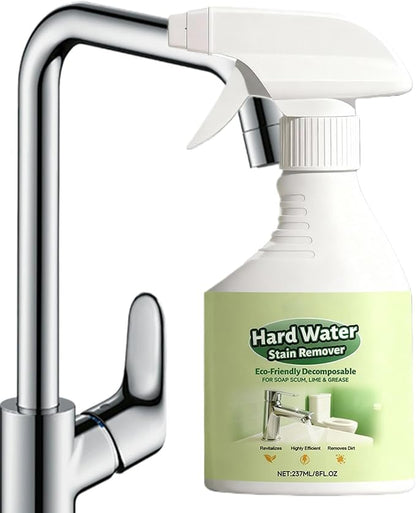 Hard Water Remover | 237ML Soap Scum Liquid Removal - Glass Water Spot Remover | for Shower Bathtub Faucet Sink Bathroom Kitchen Apartment