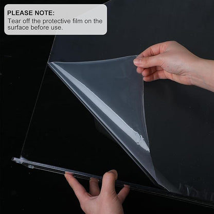 Vesici 2 Pcs Clear Acrylic Sink Splash Guard Freestanding Panel Barrier with Easy Reach Cutaway Kitchen Guard Protective Splatter Barrier for Home Hospital(19" Length, 18" Height, 4.5" Base)