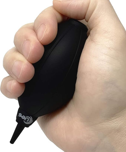 UES Camera Air Blower Dust Blaster for DSLR, SLR, Mirrorless Camera Lens & Sensor Cleaning | Premium Rubber Squeeze Bulb Dust Pump for Keyboards, Watches, Coffee Grinders & Electronics - Black