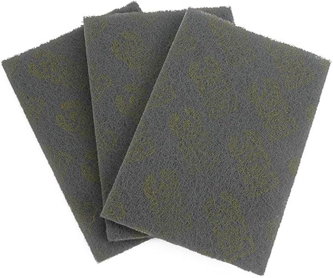 Heavy Duty Scrubbing Pads for Kitchen and Household Cleaning, Gray, Pack of 3