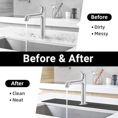 LOPNUR Faucet Mat for Kitchen Sink Cuttable, 29 Inch Extra Long Sink Splash Guard Behind Faucet, Super Absorbent Diatomite Sink Protector Mat, Bathroom Water Splash Guard Fast Dry, Easy to Cut, Grey