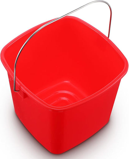 4 Pack Small Cleaning Pail, Square Detergent Bucket with Spout and Handle for Home, Offices, School, Commercial Use