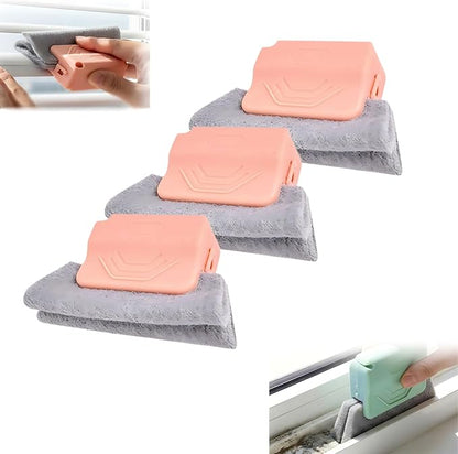Magic Window Track Cleaner, 2026 New Handheld Window Groove Cleaning Brush Tool Set, Cleaner Brushes for Window lides Gaps Tile Lines Shutter Slats Car Vents & Narrow Gaps (3, Pink)