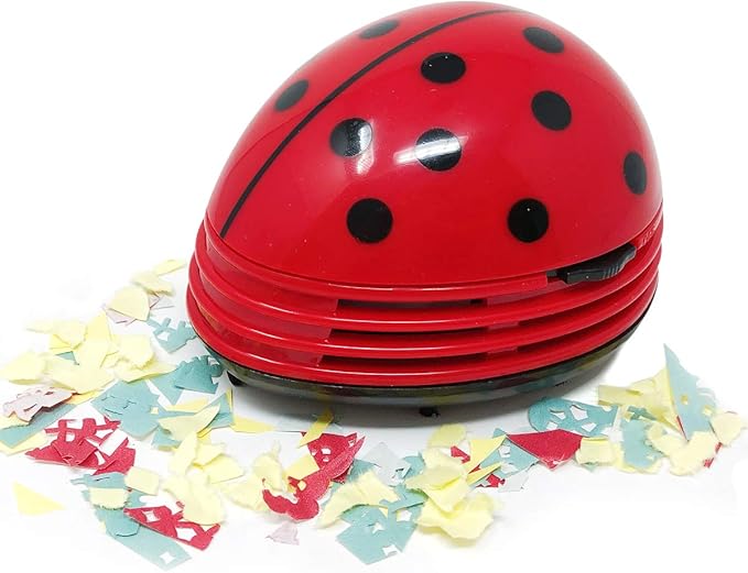 allydrew Cute Portable Mini Vacuum Cleaner for Home and Office, Ladybug
