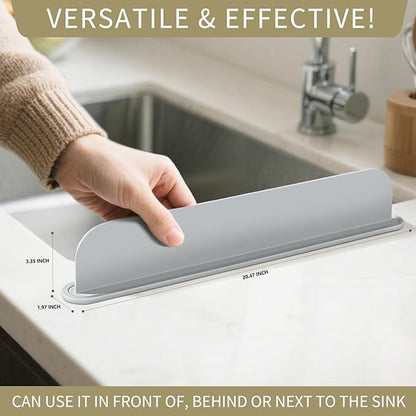 Sink Splash Guards are used on Sink Platforms to Prevent Water Splashes and Keep Countertops and Clothes Dry Grey