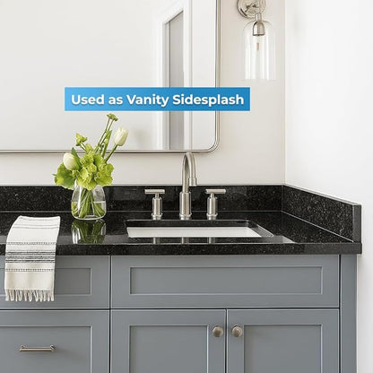 Bathroom Vanity Sink Backsplash/Sidesplash (Absolute Black Granite, 4" x 60")