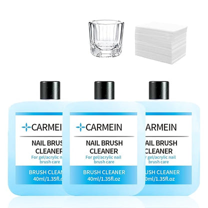 Nail Brush Cleaner - Special for Gel/Nail Art Brushes & Makeup Brush Care, Must-Have for Renewal, 40ml/1.35fl.oz (3pcs Nail Brush Cleaner)