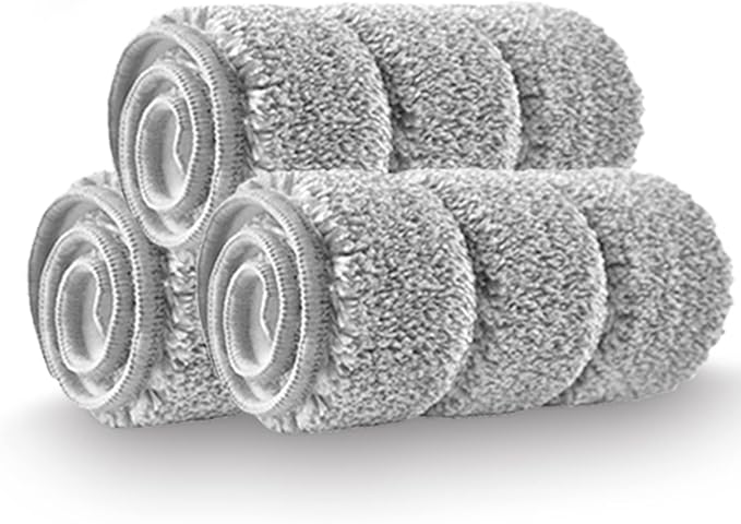 BOSHENG Flat Mop Pads, Mop Replacement Pads, Microfiber Mop Pads, Machine Washable Pads, Refill 3 Packs