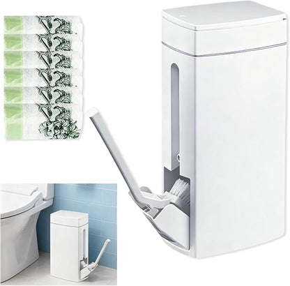 Bathroom Trash Can with Toilet,Slim Bathroom Trash Can,Toilet Brush and Holder Set,4.5 Liter / 1.2 Gallon Press Type Odor Proof rv Trash can,for Bathrooms, RVs, Small Spaces