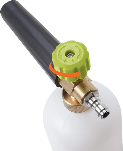 Sun Joe Foam Cannon for SPX Series Pressure Washers, Snow Foam Sprayer with 1/4-Inch Quick-Connect Inlet, Adjustable Nozzle & Detergent Dial, 34 fl oz