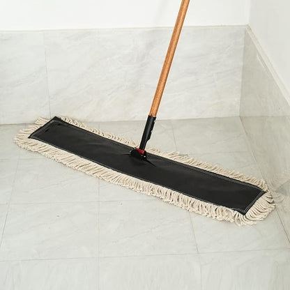 Matthew Cleaning 24'' High Strength Disposable Dust Mop Cotton Cut-end Yarn Mop Replacement Heads for Residential & Commercial Fit Standard Dust Mop Frames, Hardwood, Laminate, Concrete Floors 12Pack