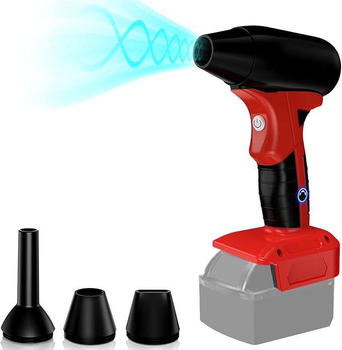 Cordless Jet Blower for Milwaukee 18V M18 Battery, 130000 RPM Handheld Dust Blower with 4 Speeds & Nozzles, Portable Air Blower for Patio, Leaf, Camping & Car Cleaning