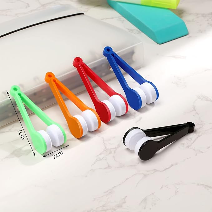 30 Pieces Mini Sun Glasses Eyeglass Microfiber Cleaner Glasses Soft Brush Tool Accessories Mini Spectacles Brush Cleaning Tool Eyeglasses Cleaner Microfiber Cleaning Clip, 5 Colors