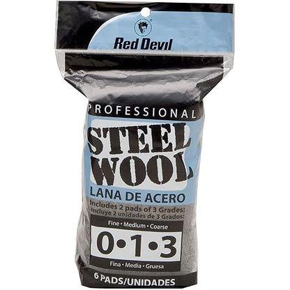 Red Devil 3332 Assorted Steel Wool 6 Pack