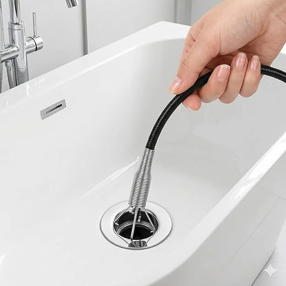 Flexible Drain Clog Remover Tool, Extra Long Plumbing Snake Hair Catcher with 4-Prong Grabber Claw, Heavy-Duty Spring Reacher for Kitchen Sink, Bathroom Tub, Sewer & Dropped Items (35 inch)