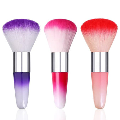 3Pcs Nail Brushes for Cleaning Powder, Makeup Brush Nail Clean Up Brush Acrylic Nail Brush Cleaner Nail Dust Brush Manicure Brush Nail Art Tools