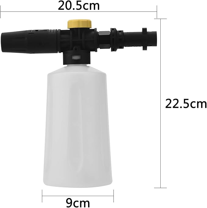 FUNTECK Foam Cannon Lance Compatible with Karcher K2/K3/K4/K5/K6/K7 Pressure Washer, Adjustable Soap Dispenser for Cleaning Vehicles, Cars, Motorcycles and Bikes, 700 ml
