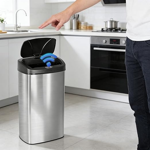 22 Gallon Motion Sensor Trash Can - 82L Stainless Steel Automatic Large Kitchen Trash Can, Touchless Garage Bin with Lid, Hands-Free Waste Bin for Home/Office