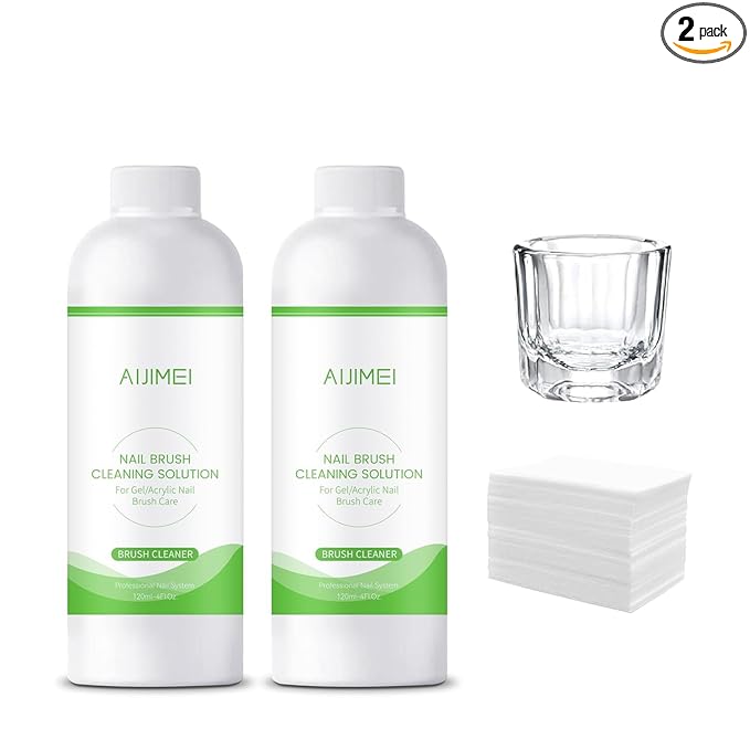 Nail Brush Cleaner Gel Fast Cleaning Nail Brush Cleaner Easy To Use For Salons And Home Use Acrylic NailBrush Cleaner, 2Pcs 4FL.OZ