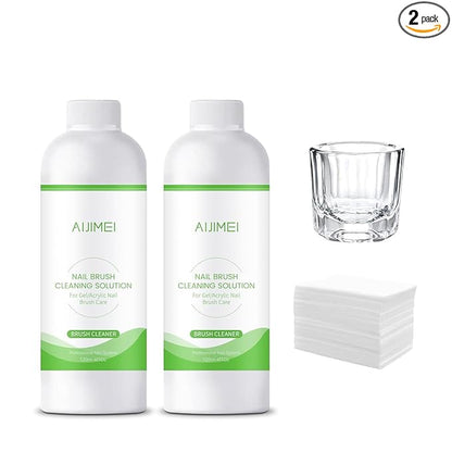 Nail Brush Cleaner Gel Fast Cleaning Nail Brush Cleaner Easy To Use For Salons And Home Use Acrylic NailBrush Cleaner, 2Pcs 4FL.OZ