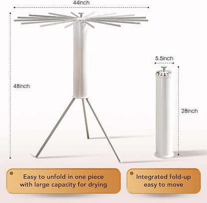 HEILAIYI Tripod Clothes Drying Rack,Space Saving Laundry Drying Rack,Drying Rack Clothing Foldable,Clothes Dryer Rack,Folding Cloth Rack for Laundry,16 Aluminium Poles