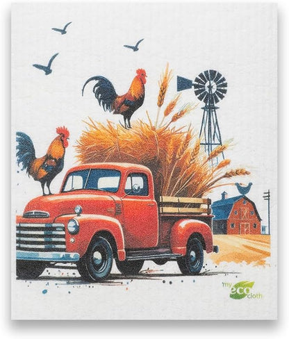 SWEDEdishcloths - Cellulose Sponge Dish Towels - Mixed Set of 6 (One of Each Design) Chickens Swedish Dish Cloths