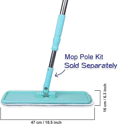 Microfiber Replacement Mop Pad, 18" x 6" Wet & Dry Home & Commercial Cleaning Refills, Reusable Floor Mop Pads (6 Pack) Blue