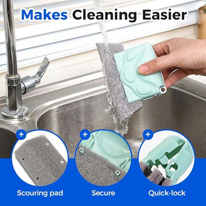 Magic Window Track Cleaner, 2026 Upgraded Window Groove Cleaning Brush Tools Set, Handheld Cleaner Brushes Tools for Window Rails Gaps Tiles Blinds Car Vents (Gray)