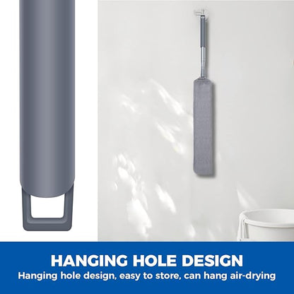 Retractable Gap Dust Cleaner Cleaning Tools with 2 Microfiber Dusting Cloths Long Handle 60inches Washable and Retractable Duster Brush for Cleaning Under Appliances Furniture Couch Fridge