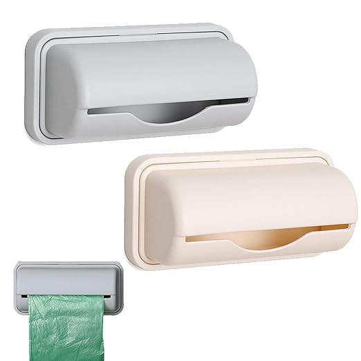 2 Pcs Trash Bag Dispenser,Garbage Bag Dispenser For Inside Trash Can,Trash Can Liner Dispenser For Bottom Of Can, Wall Mount Garbage Bag Dispenser Kitchen Bathroom Toilet Storage Organization