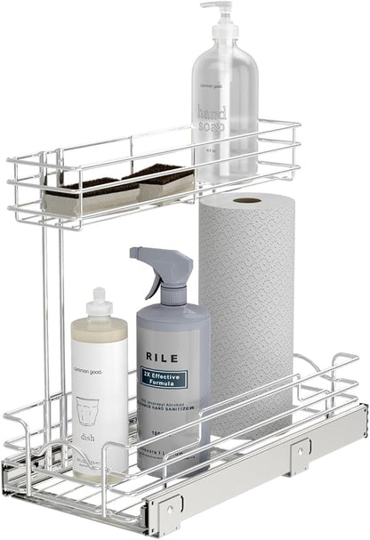 REV-A-SHELF Two-Tier Undersink Steel Wire Pullout Organizer