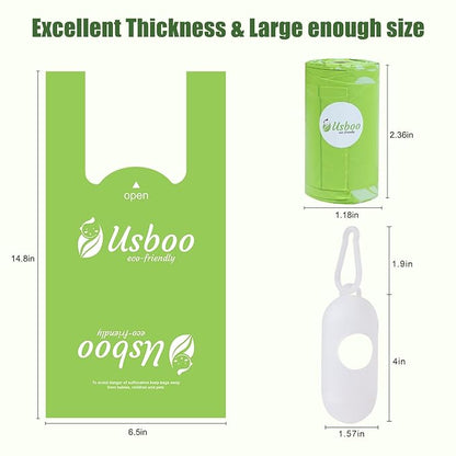 USBOO Disposable Diaper Bags for Baby, 9 Refill Rolls/108 Bags，OXO-Biodegradable Diaper Sacks with Dispenser,Easy-Tie Handles,Large Dirty Diaper Disposal or Pet Waste Bags