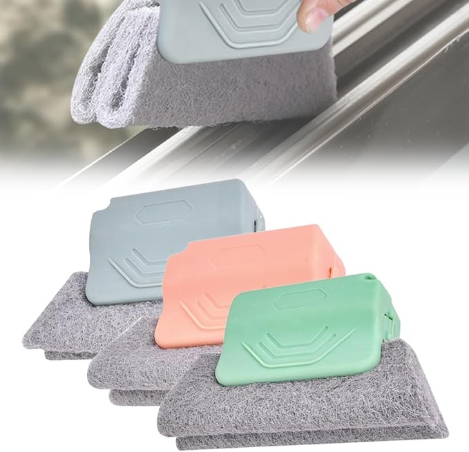 3PCS Magic Window Track Cleaner, 2026 New Window Cleaning Brush Window Groove Cleaning Brush Tools, Window Track Cleaning Tools for Home lides Gaps, Sliding Door Track, Tile Lines Shutter (Colorful)