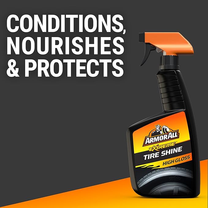 Armor All Car Tire Shine, One-Step Tire Shine Spray for Precise, Even Shine and Minimal Overspray, 2 Count