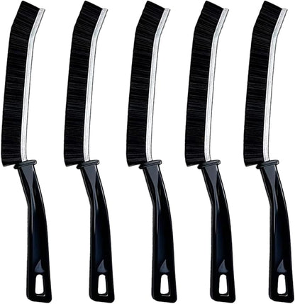 Hard Bristle Crevice Cleaning Brush.Multi-Purpose New Cleaning Brush Tool, Black Bristles with Ergonomic Grip Bathroom Gap Brush, Home, Kitchen, Bathroom, Faucets, Toilet,Window, Vehicle, (5)