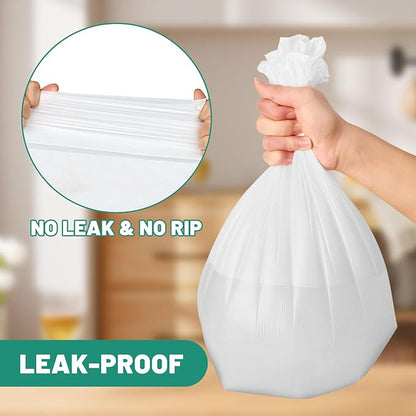 220 Count-4 Gallon Trash Bag, White Trash Bags, Bathroom Trash Bags Small Garbage Bags for Bathroom Can,White 4 Gal Small Trash Can Liners,Unscented Garbage Bag