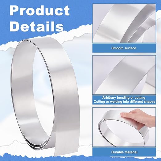 PH PandaHall Aluminum Flashing Roll 1060 Grade 1mm x 2 inch x 6.5Ft Metal Strips Bendable Pure Aluminium Strip Aluminum Sheet Metal Roll Flat Wire for DIY Craft Jewelry Making