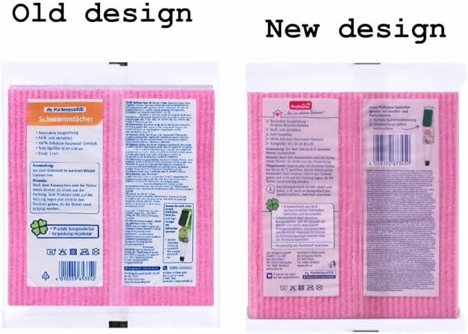 Sponge Cloths Imported from Germany - 5 Pack Reusable Cellulose Dishcloths - schwammtücher Absorbent Swedish Hand Towels for Kitchen, Counters & Washing Dishes - Eco Friendly Gift for Home