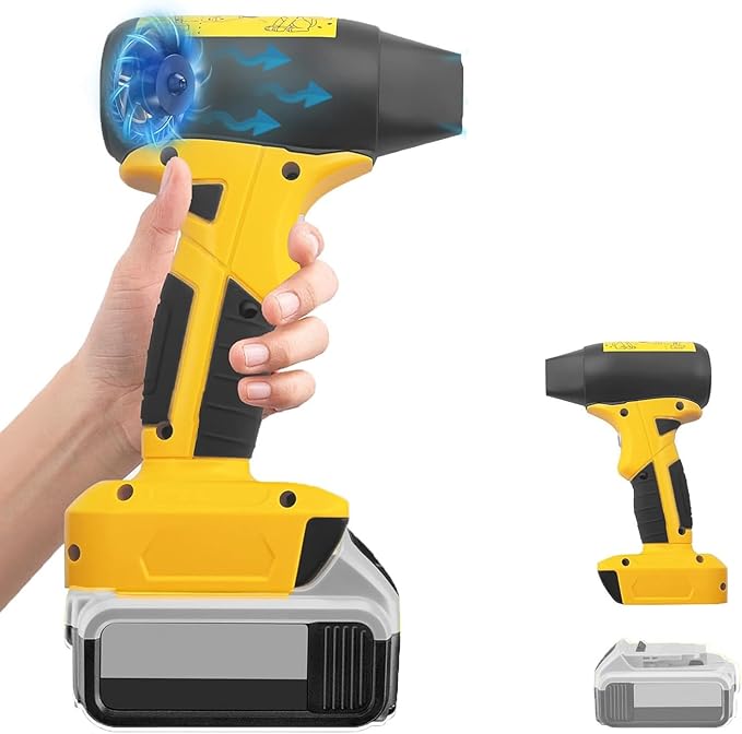 Cordless Jet Dry Mini Blower for Dewalt 20v Battery，Jet Fan 130000 RPM Wind Speed 4-Speed Control ，Super Jet Fan Blower for Drying, Cleaning (Battery not Included)