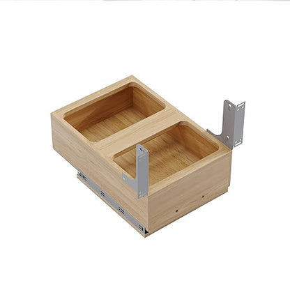 Dowell B18/B21 Wood Base Wastebasket Pullout with Two 35Qt Plastic Bins (4008 0218 35 * 2)