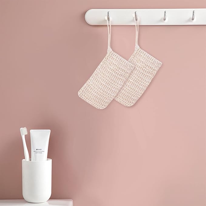 15 Pack Soap Bag, TACYKIBD Natural Sisal Soap Saver Bag with Drawstring, Exfoliating Soap Pouch for Foaming Drying Soap Mesh for Message Peeling Bath Shower Scrubber Use