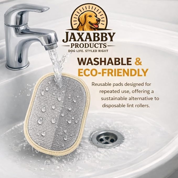 Jaxabby Products Reusable Pet Hair Cleanup Kit – 3-Piece Fabric Hair Remover Set for Clothes, Furniture & Car Interiors – Washable Reusable Lint Roller Alternative (Pastel Green)