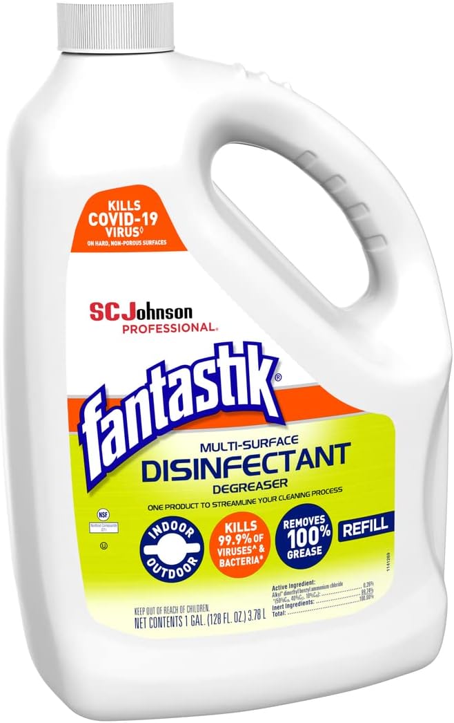 SC Johnson Professional FANTASTIK Disinfectant Multi-Surface Cleaner 1 Gallon, Pack of 4
