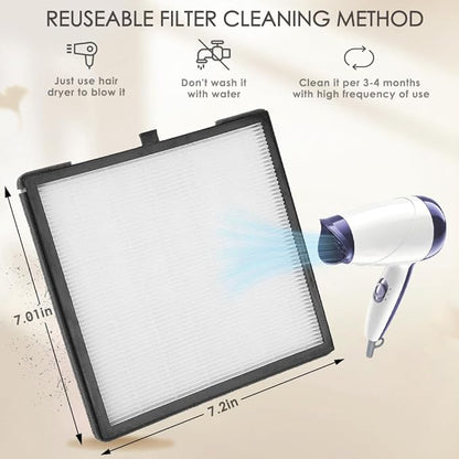CoFashion Nail Dust Collector for Nails Dust Remove, Nail Acrylic Dust Collector Powerful Nail Duster Collector, One-Button Control Nail Duster Collector Filter White Manicure Vacuum with a Brush