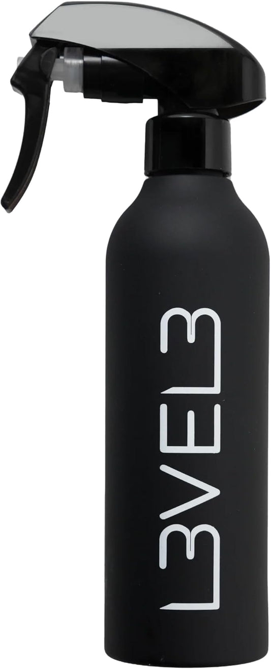 L3 Level 3 Rubberized Spray Bottle - Precise Action Mist Bottle for Effortless Hair Styling - Rubber Grip for Total Control